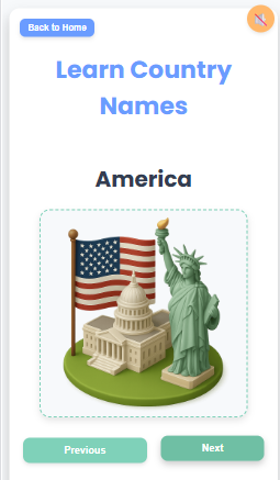 Learn Countries Scratch Card Game