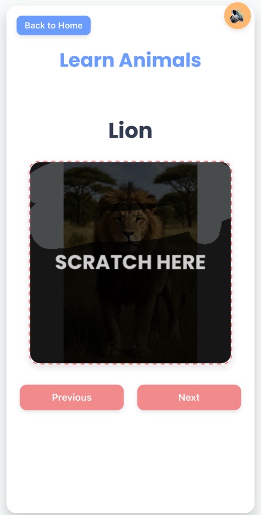 Animals Scratch Card Game