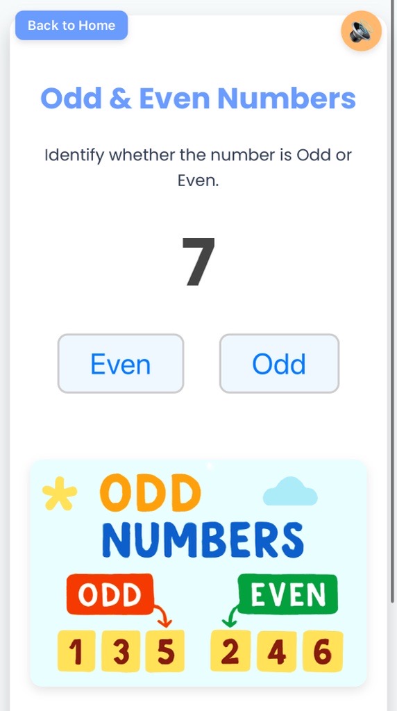 Odd or Even quiz with number 7