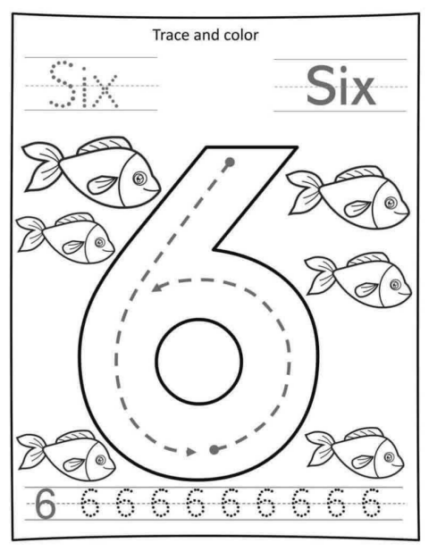 Tracing worksheet for number 4