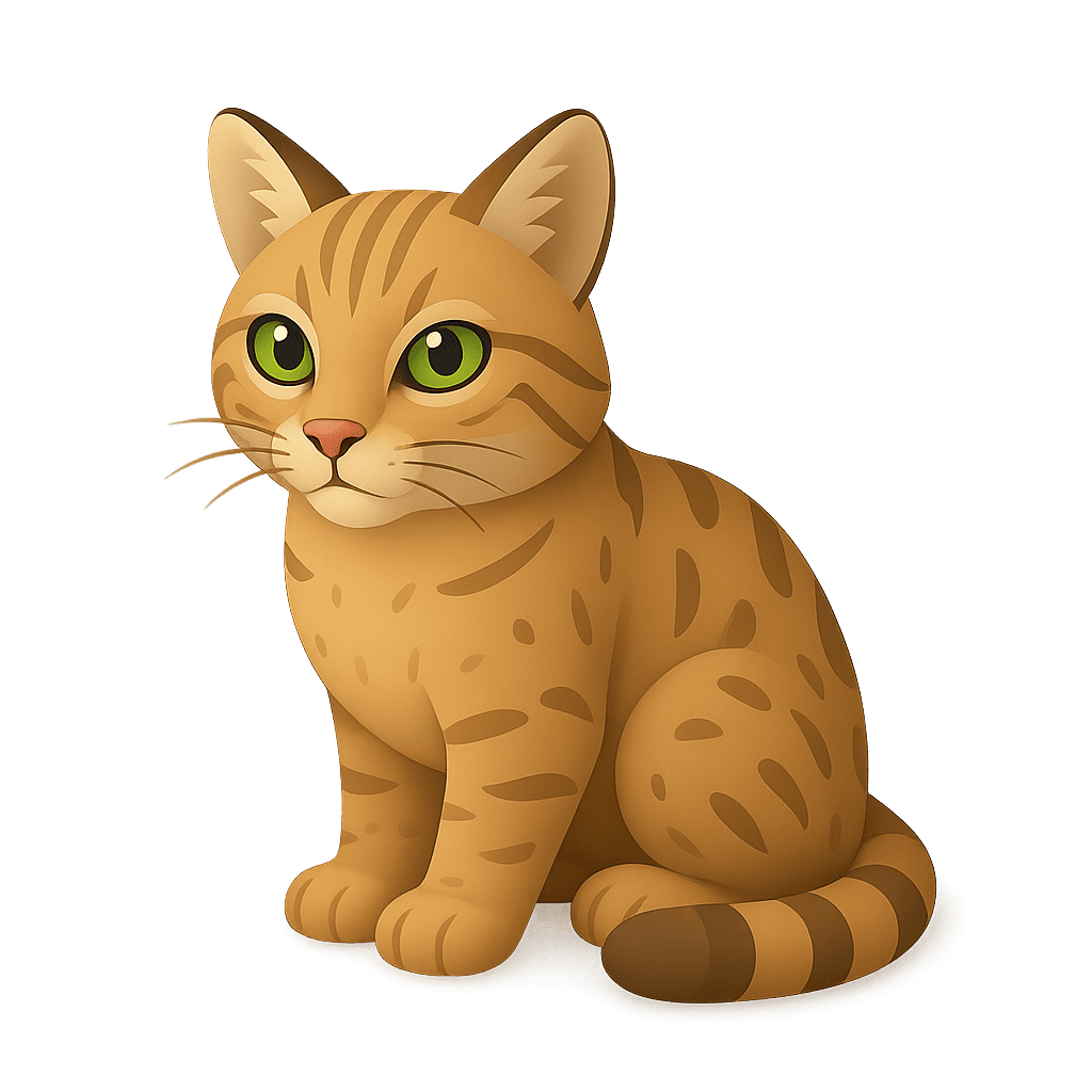 Fluffy cat for kids learning