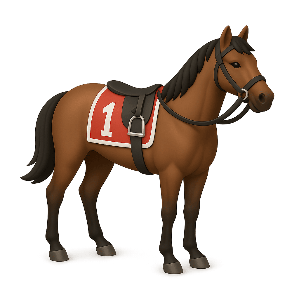 Running horse in field for kids learning