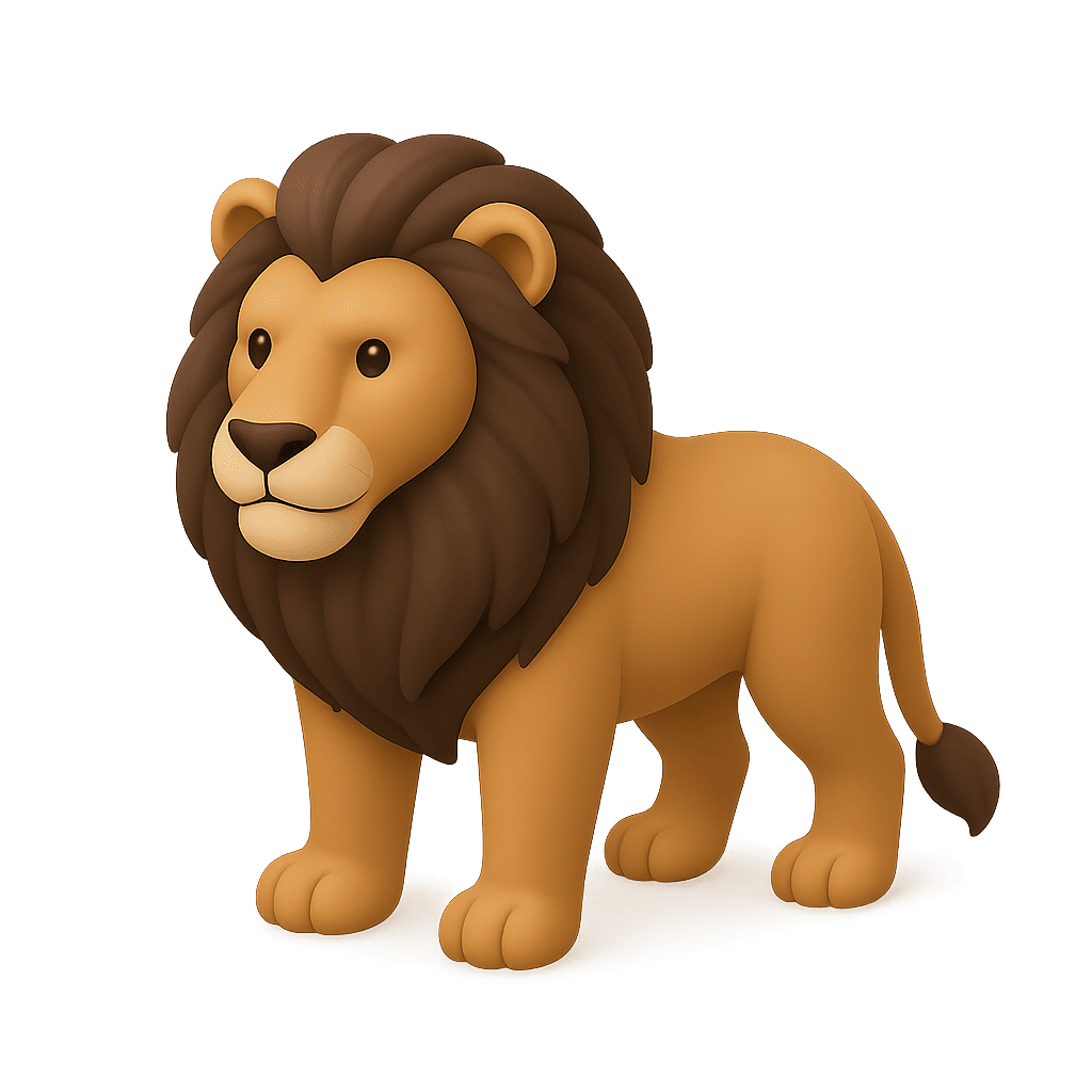 Majestic lion roaring for kids learning