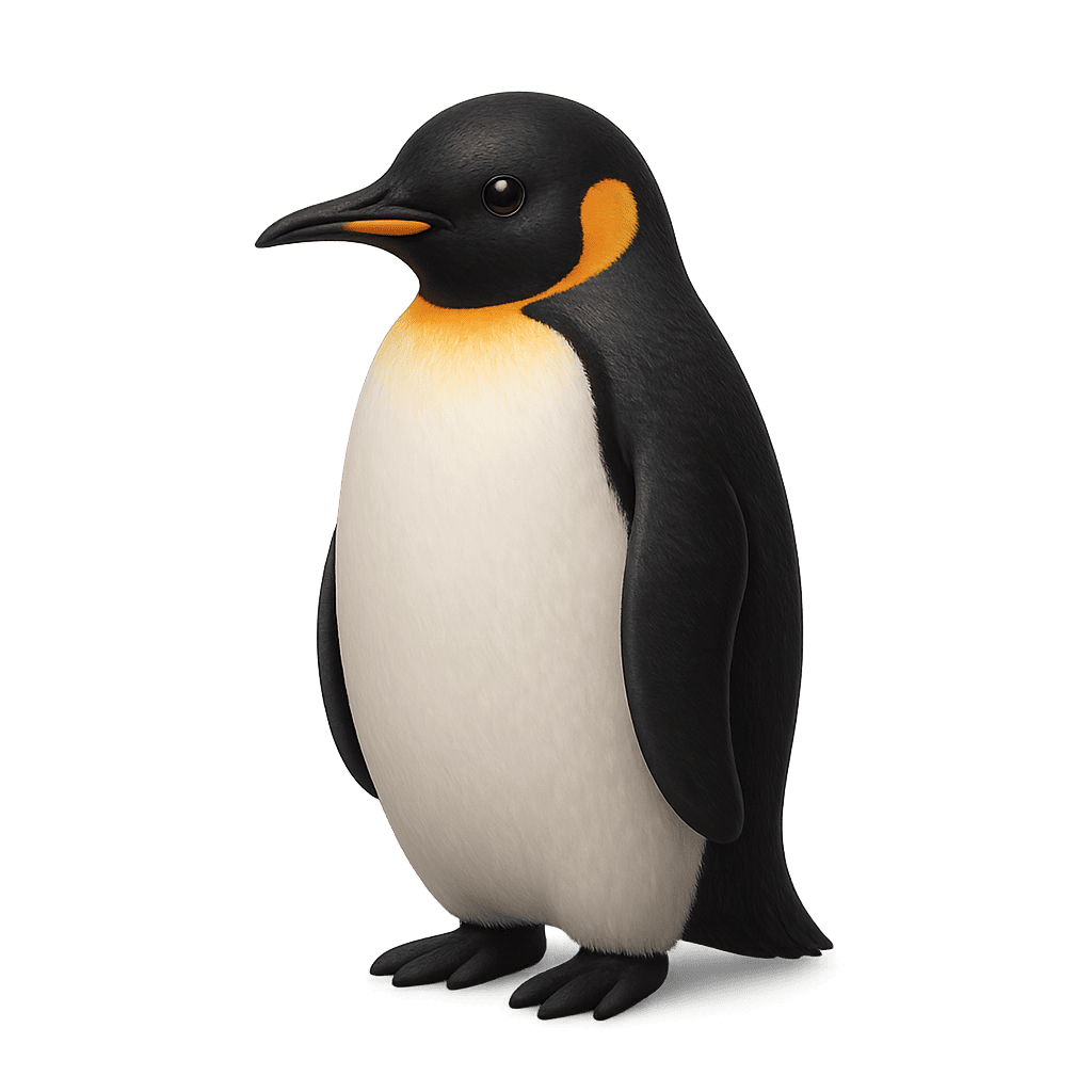 Waddling penguin in snow for kids learning
