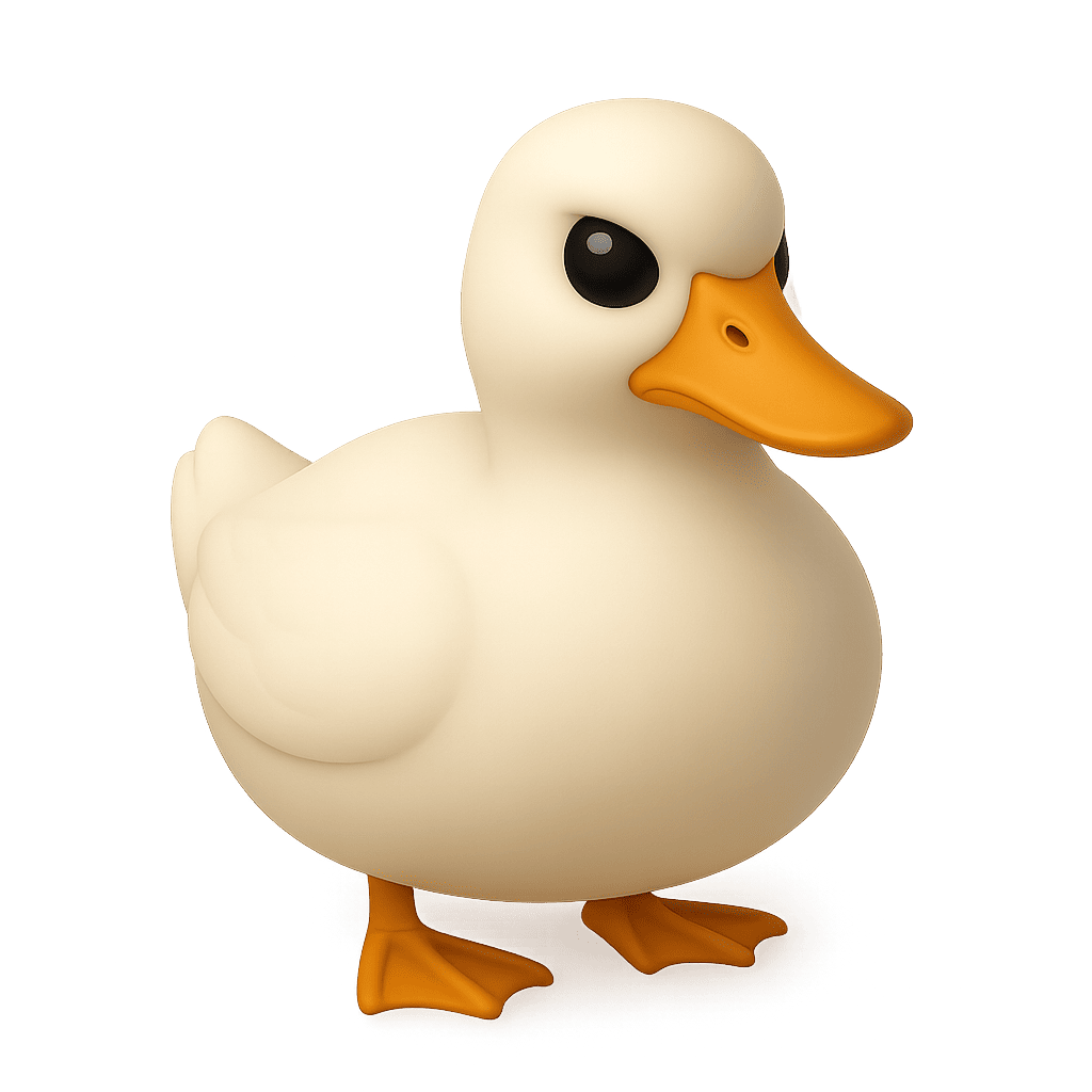 Cute duck swimming in pond for kids learning