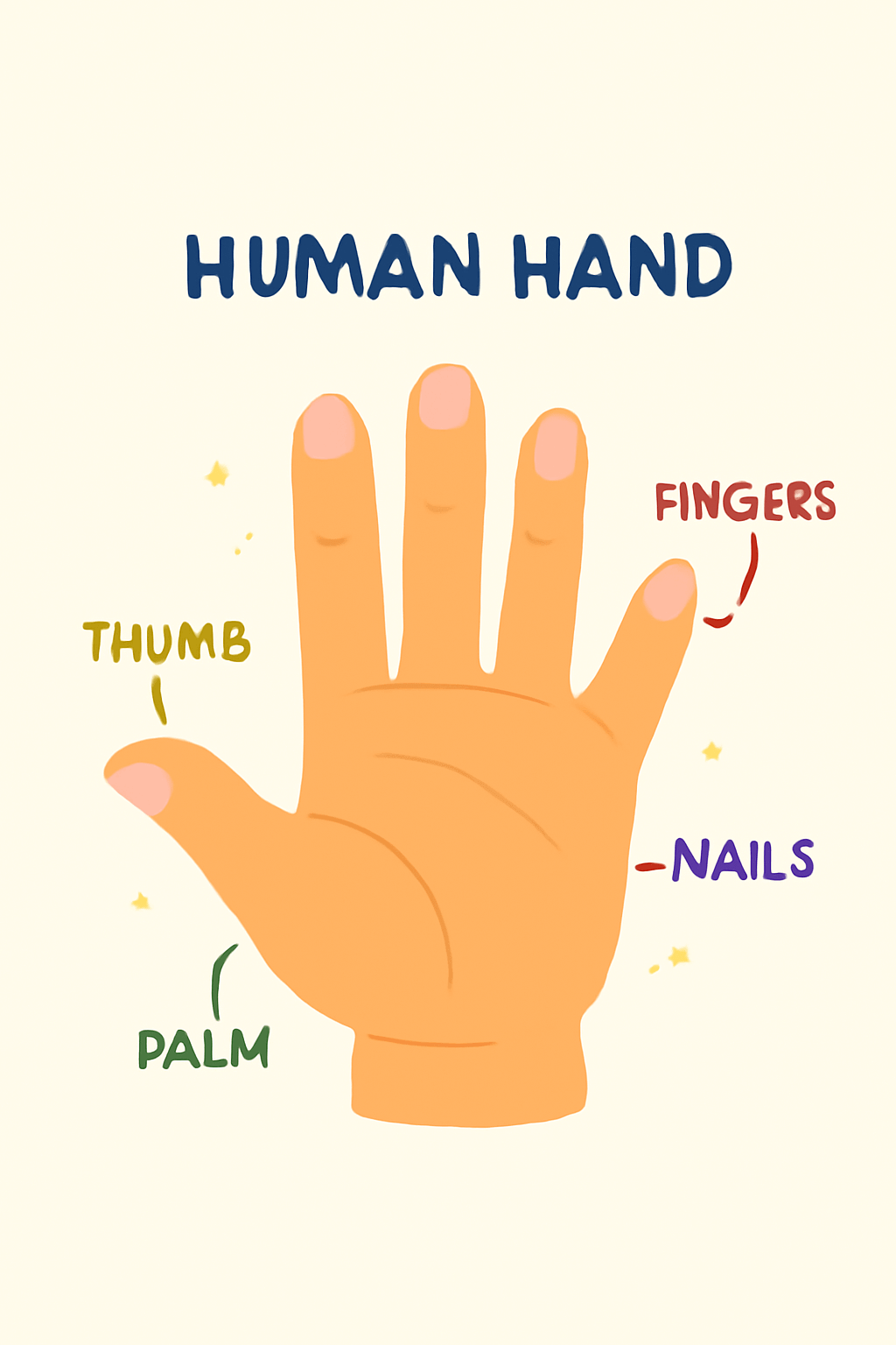 Child's hands waving for kids learning