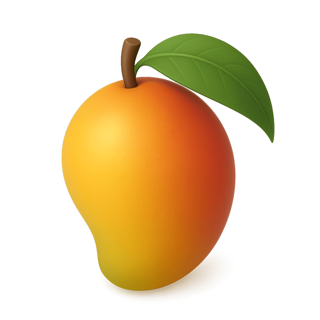 Ripe yellow mango for kids learning