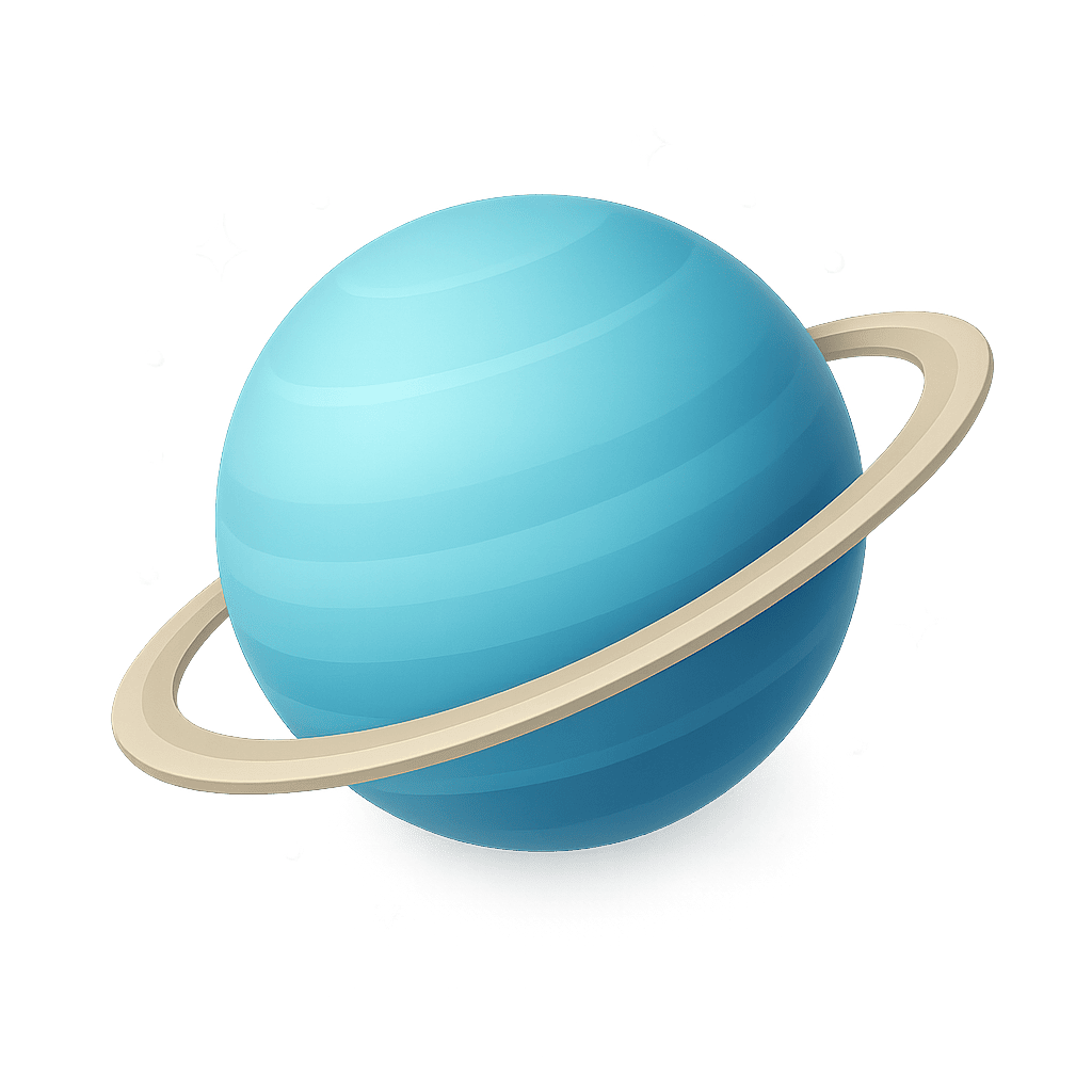 Pale blue Uranus planet for kids learning
