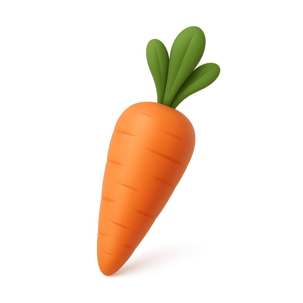 Orange Carrots for kids learning