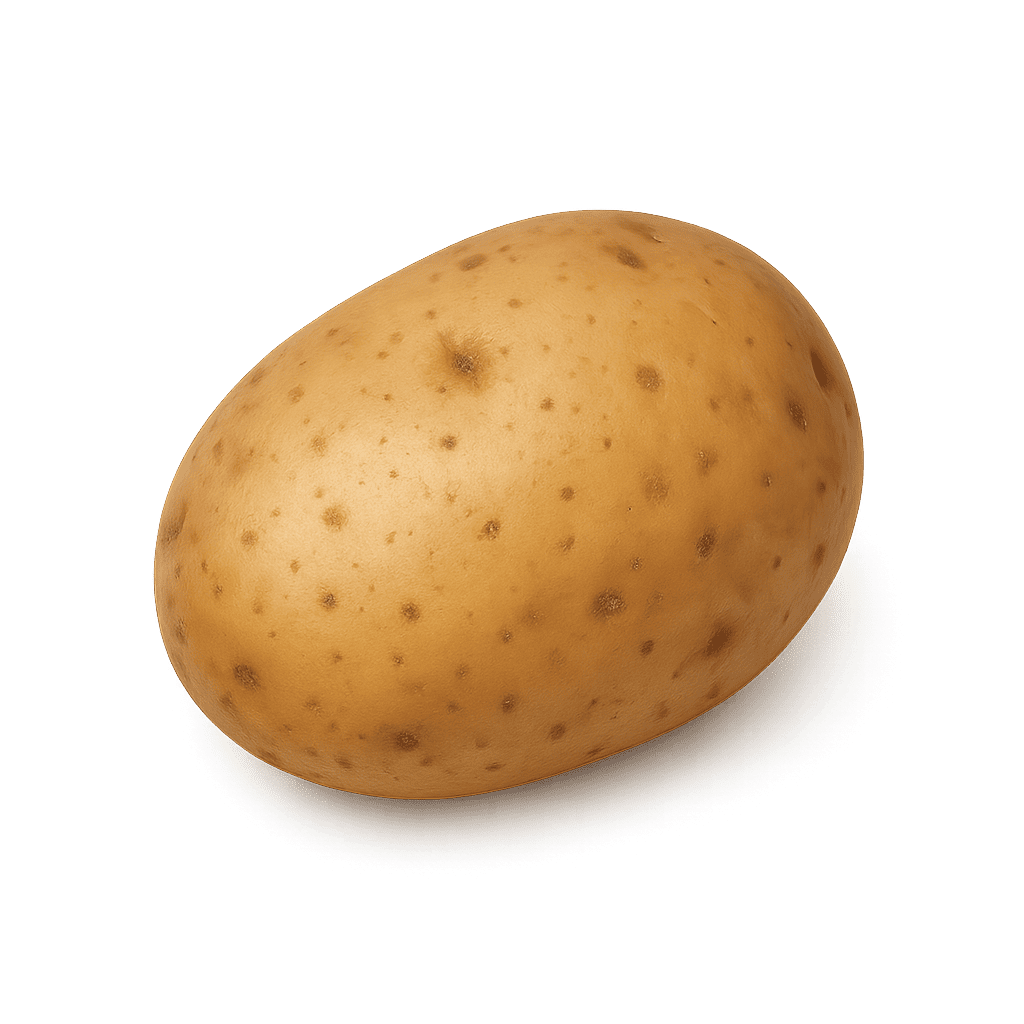 Fresh brown potatoes for kids learning