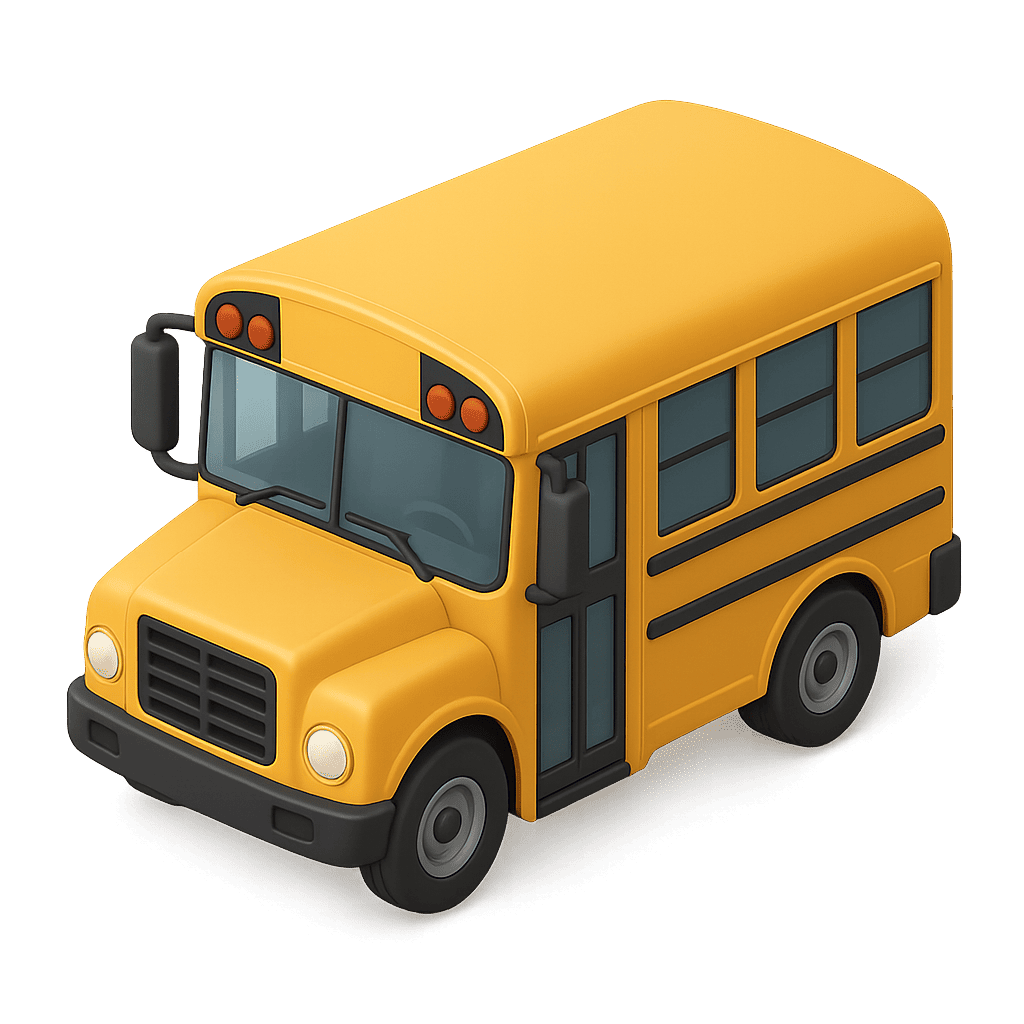 Yellow school bus and city bus for kids learning