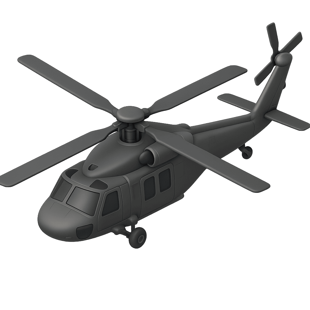 Red rescue helicopter flying