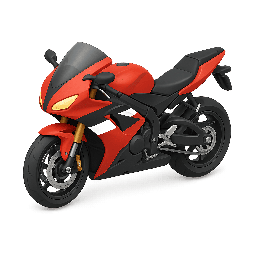 Red sport motorcycle for kids learning